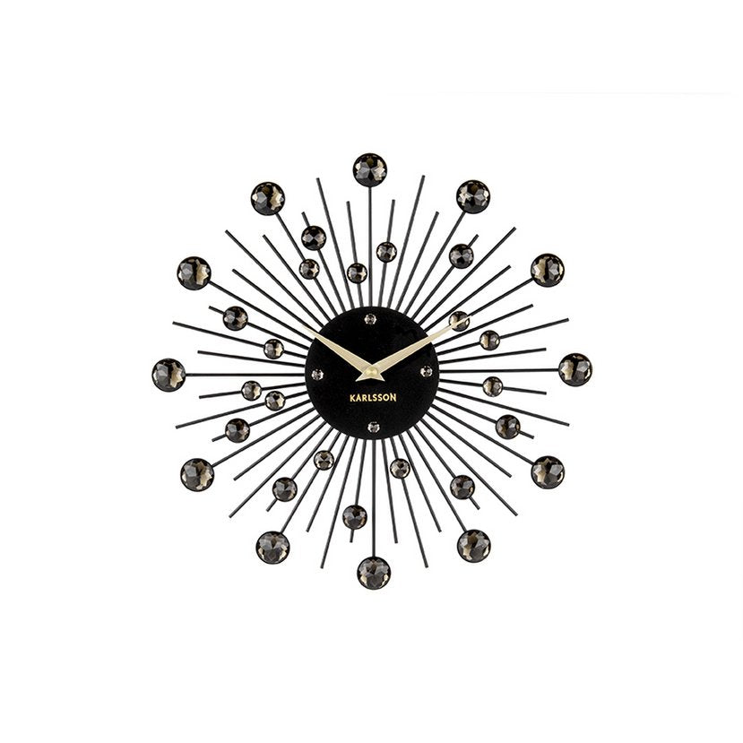 Wanduhr Sunburst Medium schwarz