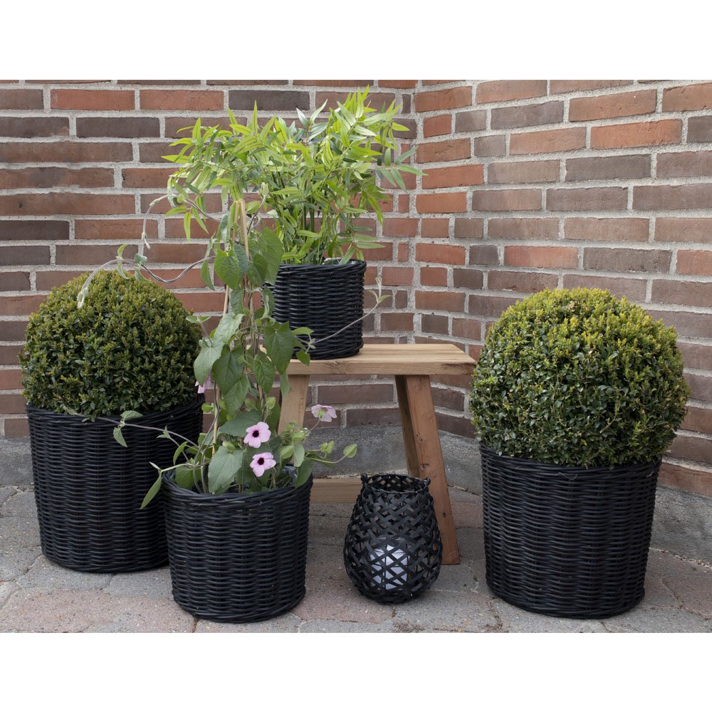 Körbe "Bogor" Rattan schwarz 4er Set