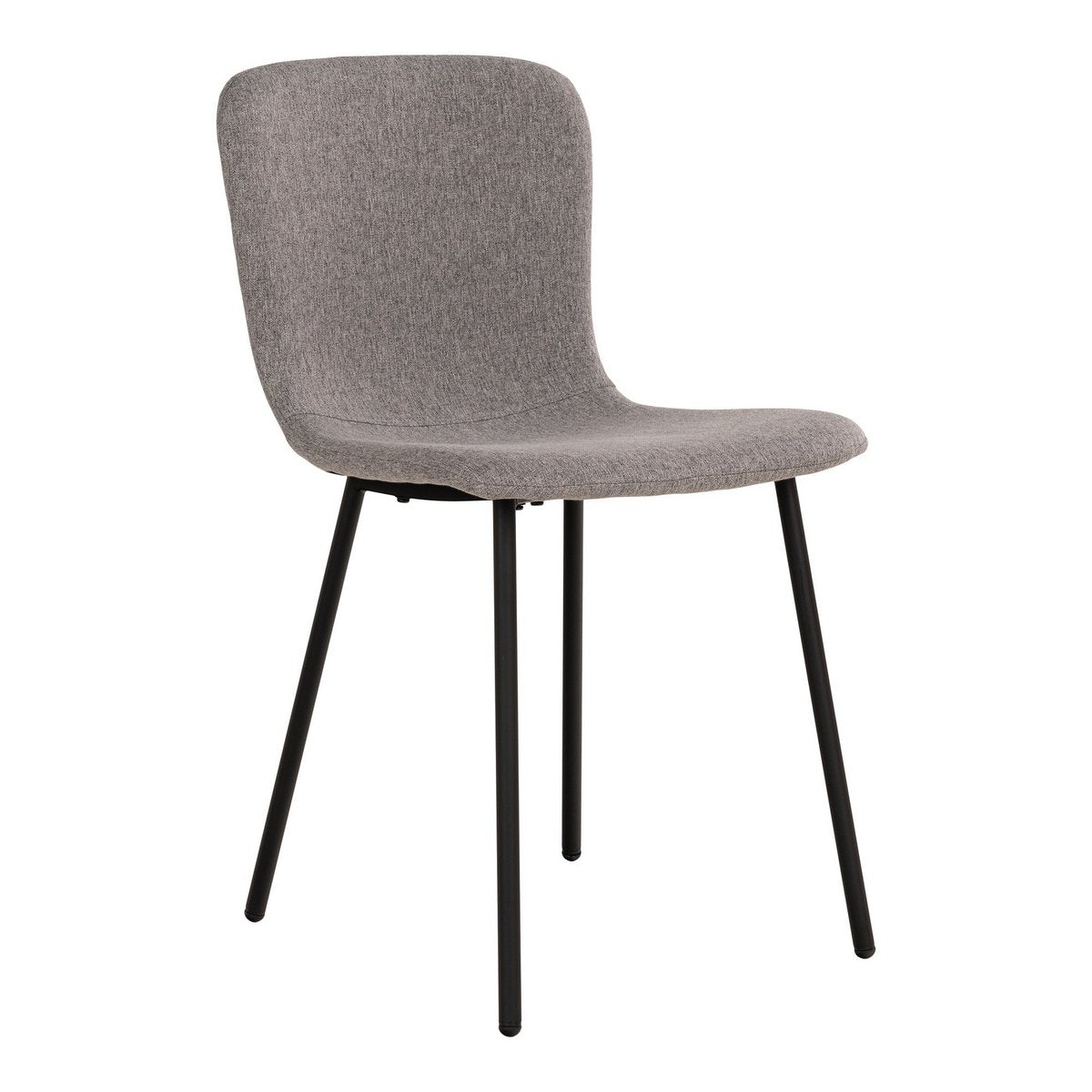 Halden Dining Chair – Esszimmerstuhl, hellgrau mit schwarzen Beinen – 2er-Set