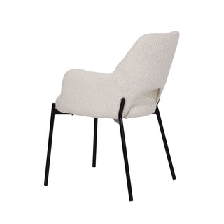 Skandinavischer Bouclé Stuhl – Moderner Designstuhl mit schwarzem Metallgestell | SIT Möbel (2er Set)