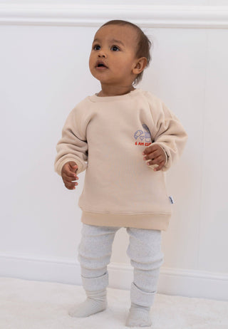Mini Sweatshirt “Cacao before Chaos” beige