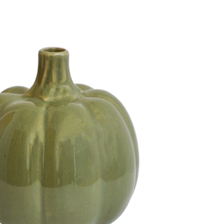 Kürbisvase aus Keramik – Orange oder Salbeigrün, 12,5 cm H12,5cm D12cm