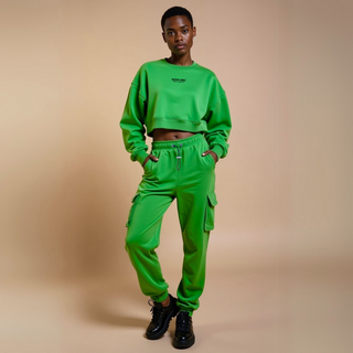 Cropped Oversized Crewneck Sweatshirt – Boxy Fit mit Kangaroo-Taschen | GOOD GIRL BAD HABITS