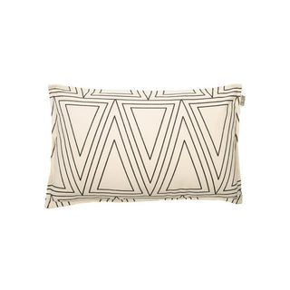 MrsBLOOM Kissen „Noa“ 50×30 cm – Gebrochenes Weiß/Schwarz | Baumwoll-Dekokissen