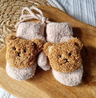 Winter-Bestseller Babysandhandschuhe mit Teddybär-Motiv