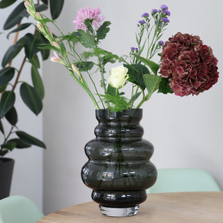 Moderne Glasvase „Maputo“ Grau – Vase The World – Dekovase in 2 Größen
