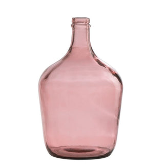Rosa Glasvase von J-Line – Elegante Vase aus Glas für Blumen & Dekoration, 30 cm