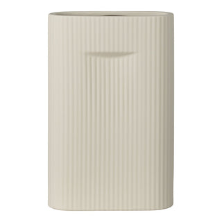 Vase - Vase aus Keramik, grau, 16,5x6,5x26 cm