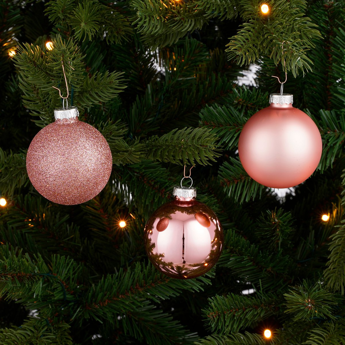 Christmas Balls Set - 26 Pieces - Ø7 cm - Glass - Pink