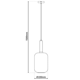 Pendelleuchte Fumo – Rauchglas, Gold & Schwarz, 150 cm