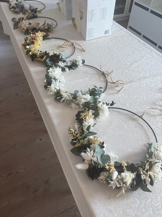 DIY Set Kindergeburtstag Blumenringe aus Trockenblumen