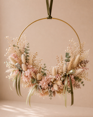 DIY Trockenblumenring – Gold oder Silber | 25cm