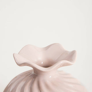 Vase | AURELIA | mit gewelltem Rand beige