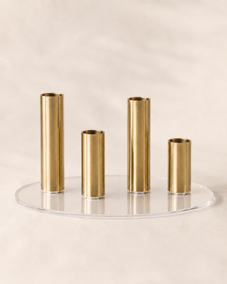 Plexiglas-Einsatz für Adventssockel – mit 4 Kerzenhaltern in Gold oder Silber
