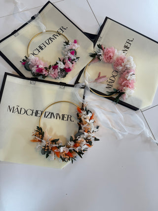 DIY Set Kindergeburtstag Blumenringe aus Trockenblumen