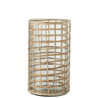 J-Line Kerzenhalter aus Glas Braun Ø15x25 cm – Moderner Glas Kerzenständer für stilvolle Wohnraum-Dekoration
