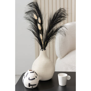 J-Line Vase Bay Pear Steingut Weiß/Schwarz – Moderne Design Keramikvase 20 cm