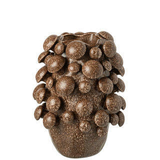 Großer Blumentopf aus Keramik in Braun – Dekorativer Pflanztopf 46 cm | J-Line