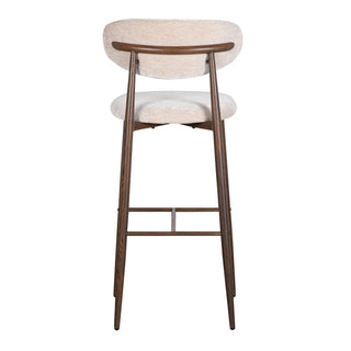 Japandi Barstuhl Beige Braun – Design Barhocker mit Rückenlehne | Pole to Pole Okura Barstuhl(Set von 2)