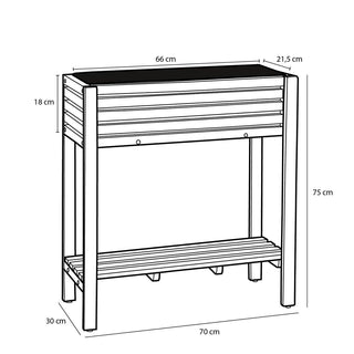 Pflanzkasten Outdoor mit Ablage – rechteckiger Blumenkasten für Balkon & Garten