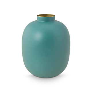 Pip Studio Metallvase – Handgefertigte Vase aus Eisen in stilvollem Design (Grün/Blau/Rot) 32cm