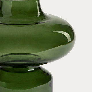 Vase | LUNNEL | grünes Glas | 19x21 cm