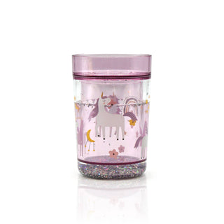 Glitzerbecher "Einhorn" rosa
