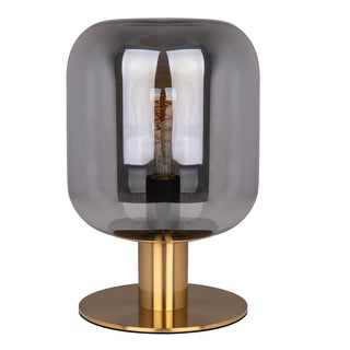 Tischleuchte Alessio – Rauchglas & Gold, 30 cm, E14