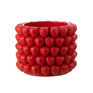 Blumentopf Erdbeeren Keramik Rot – Extra großer Design-Pflanztopf Ø 36,5 cm von J-Line