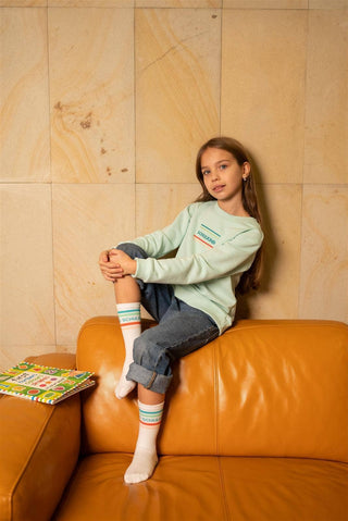 Schulkind Pullover aus Baumwolle – Mintgrün mit Stickerei | Einschulung Outfit Kinder