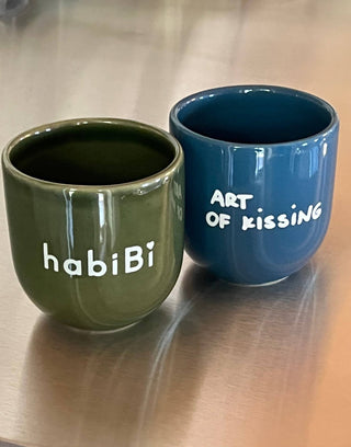 Kaffeebecher Keramik „Habibi“ dunkelgrün