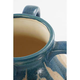 Mica Decorations – Caldo Vase aus Keramik in Dunkelblau/Beige (H 36 x Ø 28 cm)