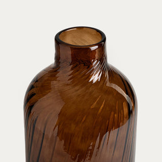 Vase | FORMAE | braunes Glas | 18,5 x 36,5 cm