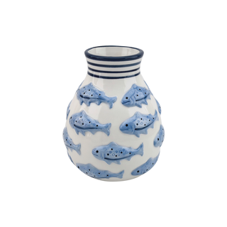 Keramikvase Jacques klein mit Fischmotiv – Poetische Design-Vase für Slow-Life-Dekoration
L13,3 B13,1 H16cm