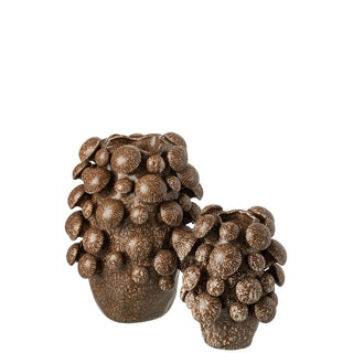 Großer Blumentopf aus Keramik in Braun – Dekorativer Pflanztopf 46 cm | J-Line