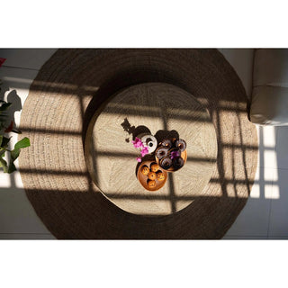 Sitz Pouffe aus Seegras – 100 cm, handgefertigt, Boho-Stil