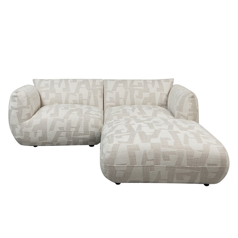 Sofa Amsterdam 2,5-Sitzer + Ottomane Weiße Glyphen