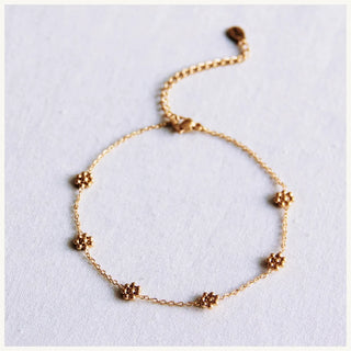 Gänseblümchen Fußkettchen Gold – Edelstahl Anklet mit Daisy Details