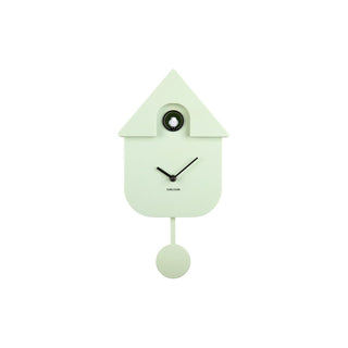 Karlsson Modern Cuckoo Kuckucksuhr Grün – Moderne Design Wanduhr mit Kuckucksruf | Bestseller 41 cm