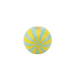 Candy Swirl Kerzenhalter – Bunter Süßigkeiten-Wirbel aus Dolomit | Housevitamin - Gelb/Minze - 7x7x7cm