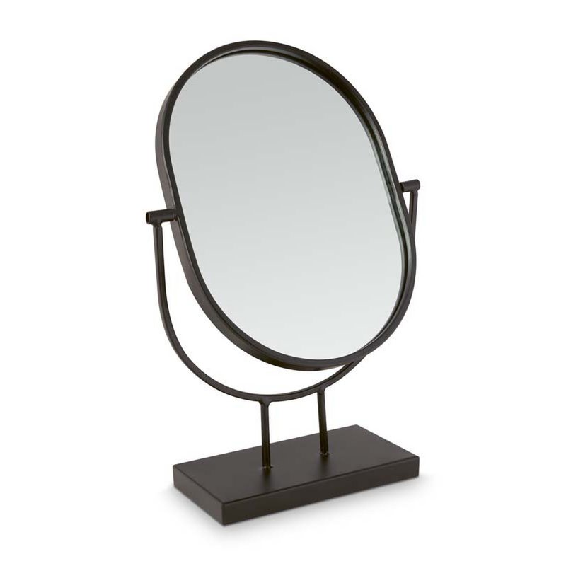 Mirror Oval on Stand Black 20.3x31.1x8.5cm