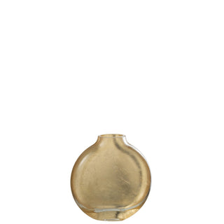 Glasvase Weiß 15,5 cm – Dekovase Modern Schmal – J-Line Blumenvase Transparent