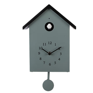 Clayre & Eef Kuckucksuhr Grün – Moderne Wanduhr mit Kuckucksruf | Design Wanduhr 26 cm