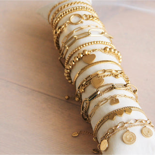 Stahlperlenarmband - Silber