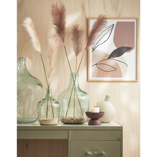 Mica Decorations Vase Diego Glas Transparent 30 cm – Runde Design Flaschenvase für Federn & Trockenblumen