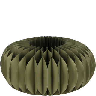 Papier Sockel „Dacia“ dunkelgrün Ø28 cm – modernes Deko Podest für Vase & Wohnaccessoires