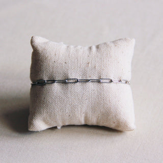 Stahl-D-Kettenarmband - Silber