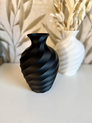 Vase 3D „Wave“ schwarz