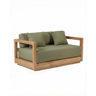Outdoor Sofa 2-Sitzer aus recyceltem Teakholz – Lounge Sofa für Terrasse & Garten