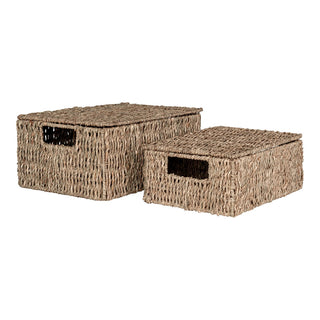 Körbe aus Seegras "Venoso" natur rechteckig 2er Set